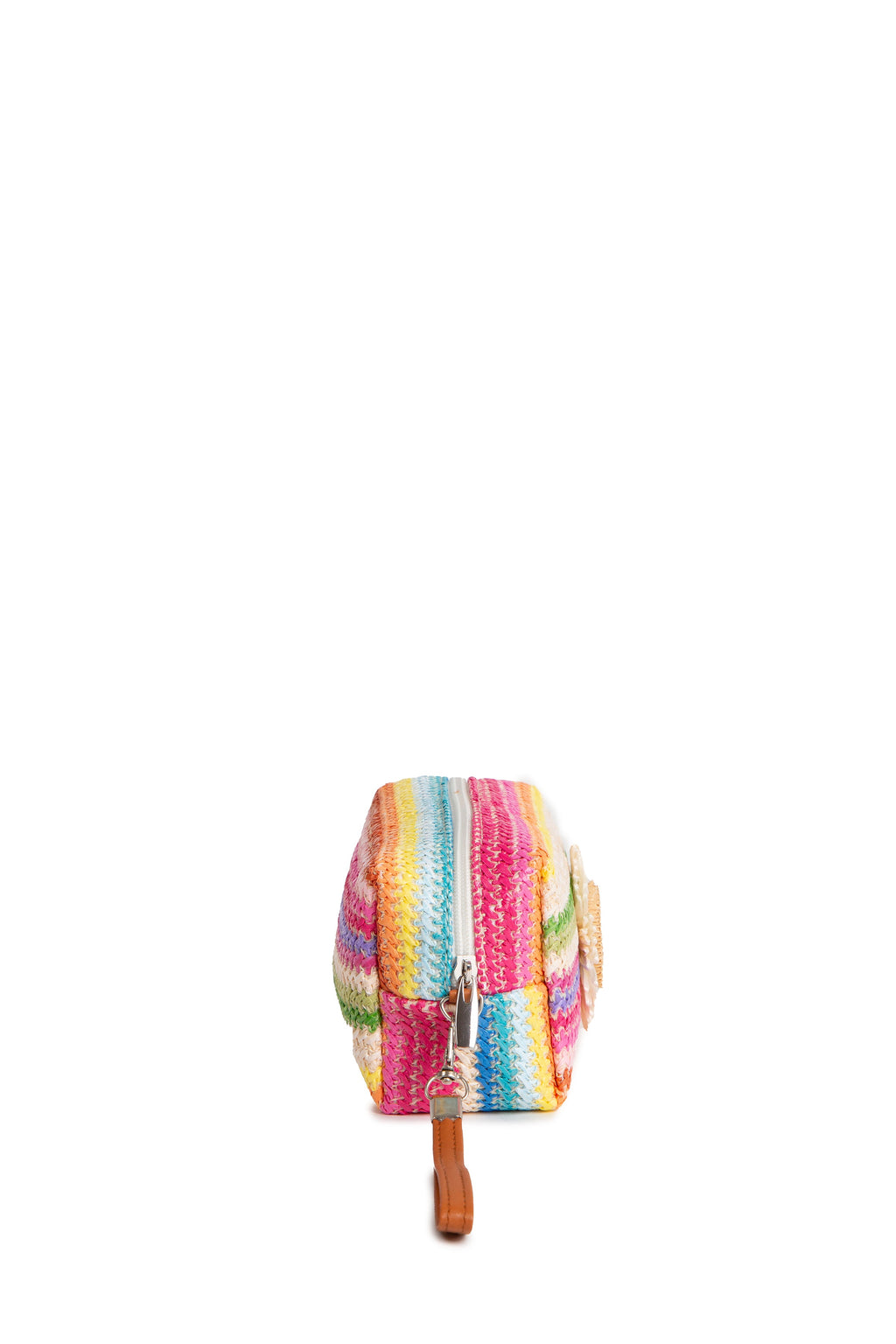 MULTI-COLORED STRIPED & DAISY PATTERN TRAVEL POUCH