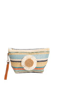 MULTI-COLORED STRIPED & DAISY PATTERN TRAVEL POUCH