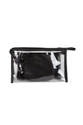 TRANSPARENT & SOLID COLOR COSMETIC TRAVEL POUCH SET