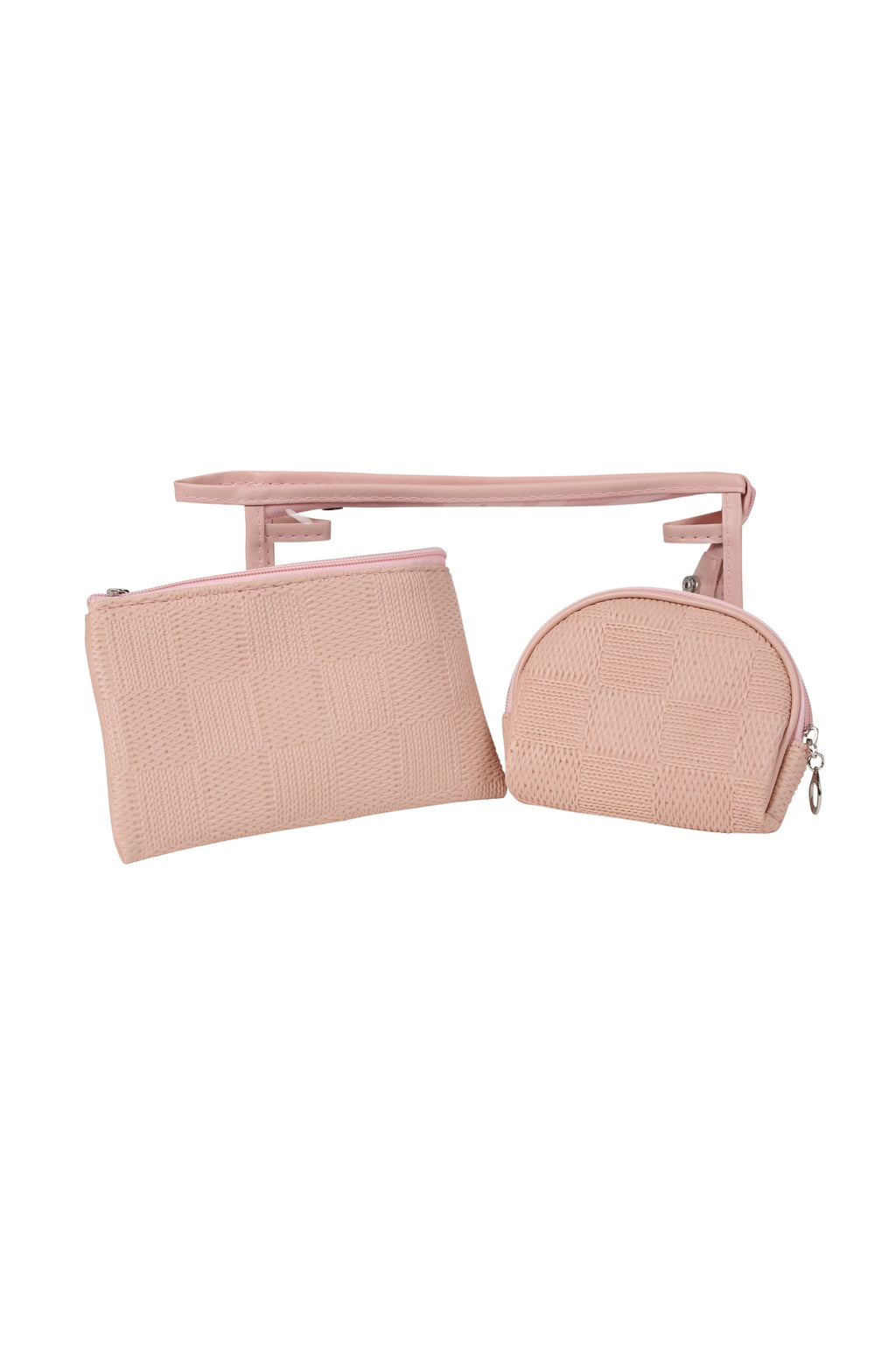TRANSPARENT & SOLID COLOR COSMETIC TRAVEL POUCH SET