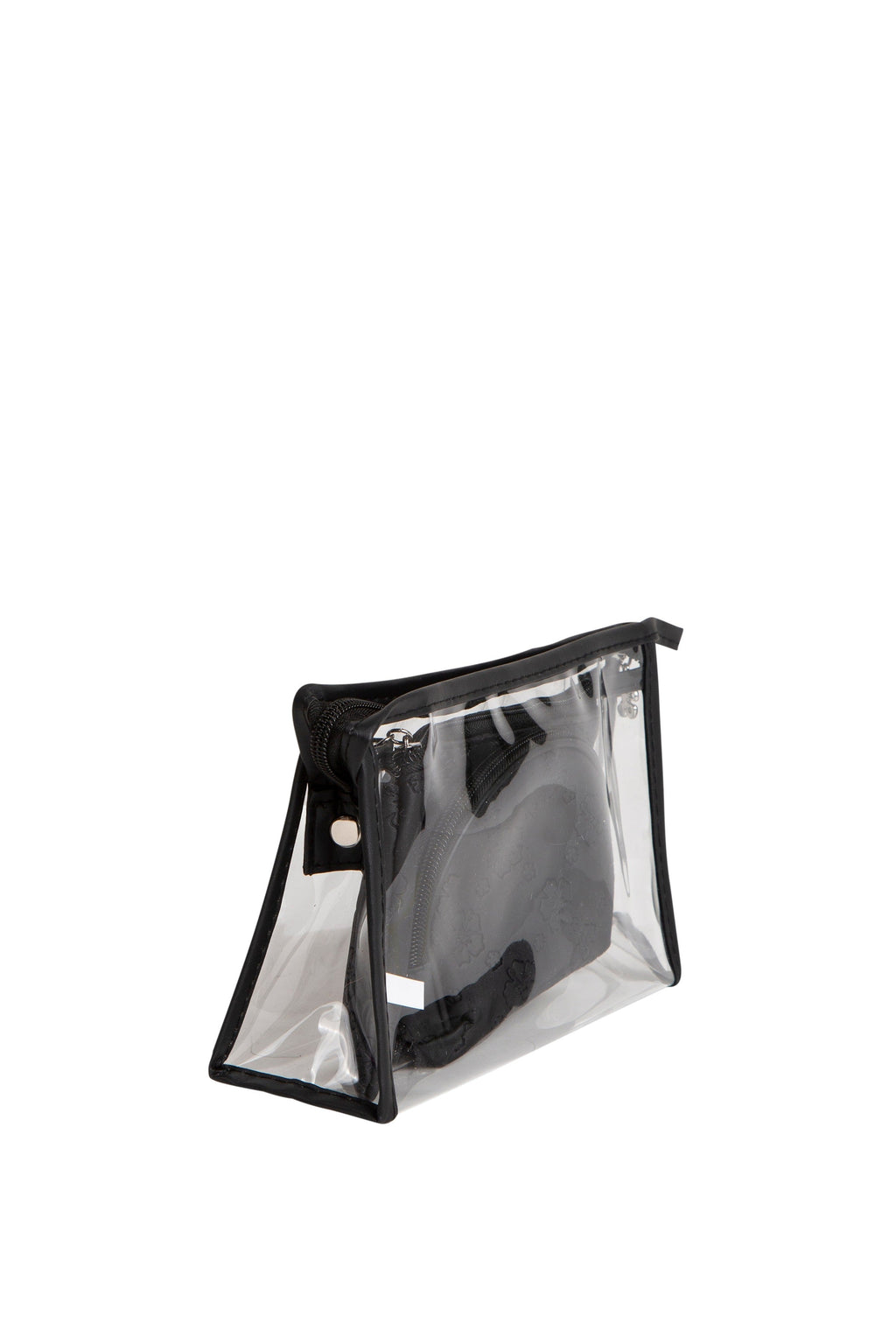 TRANSPARENT & FLORAL PATTERN COSMETIC TRAVEL POUCH SET