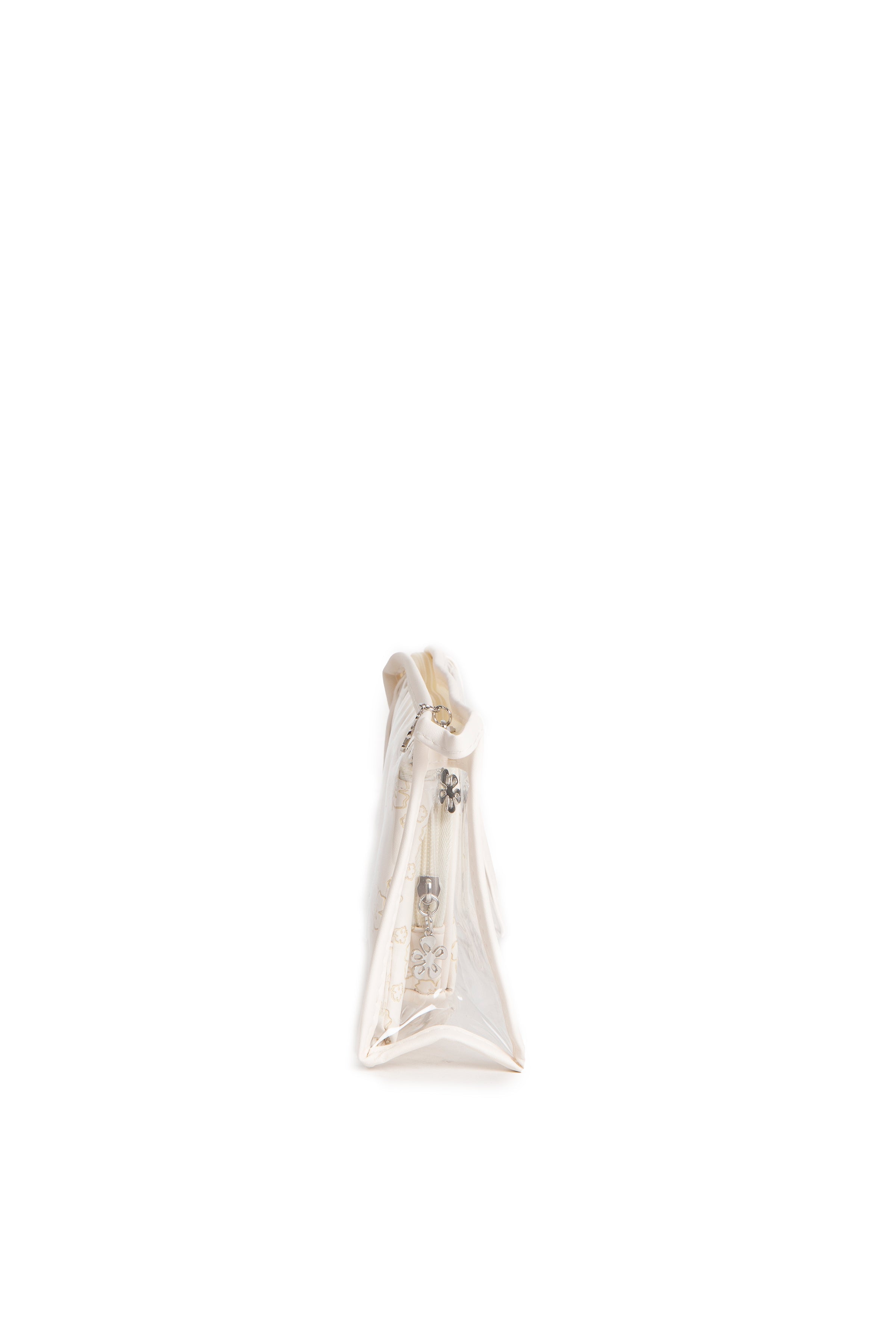TRANSPARENT & FLORAL PATTERN COSMETIC TRAVEL POUCH SET