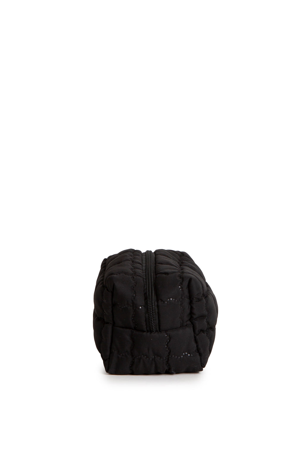 SOLID COLOR QULITED PATTERN TRAVEL POUCH