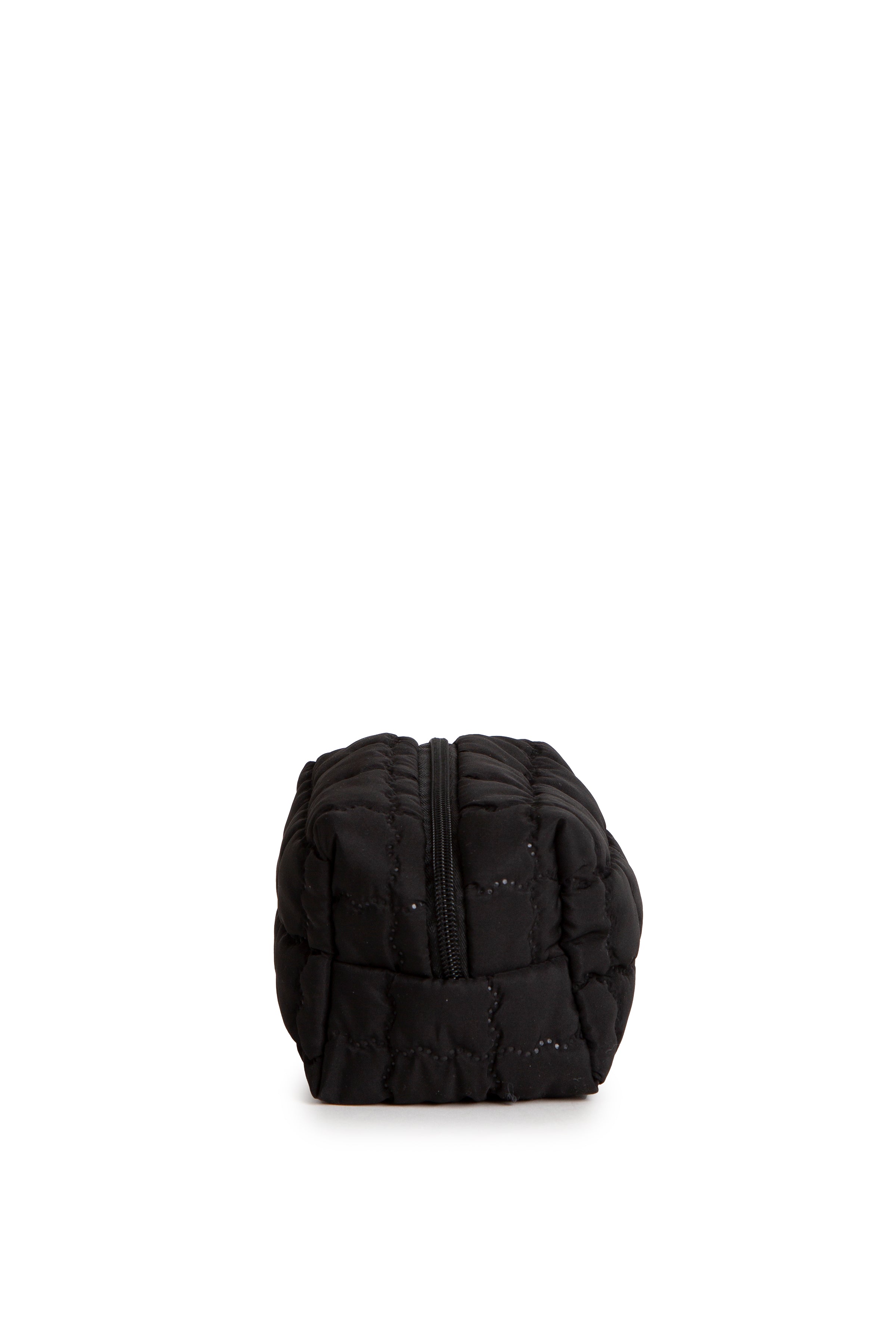 SOLID COLOR QULITED PATTERN TRAVEL POUCH