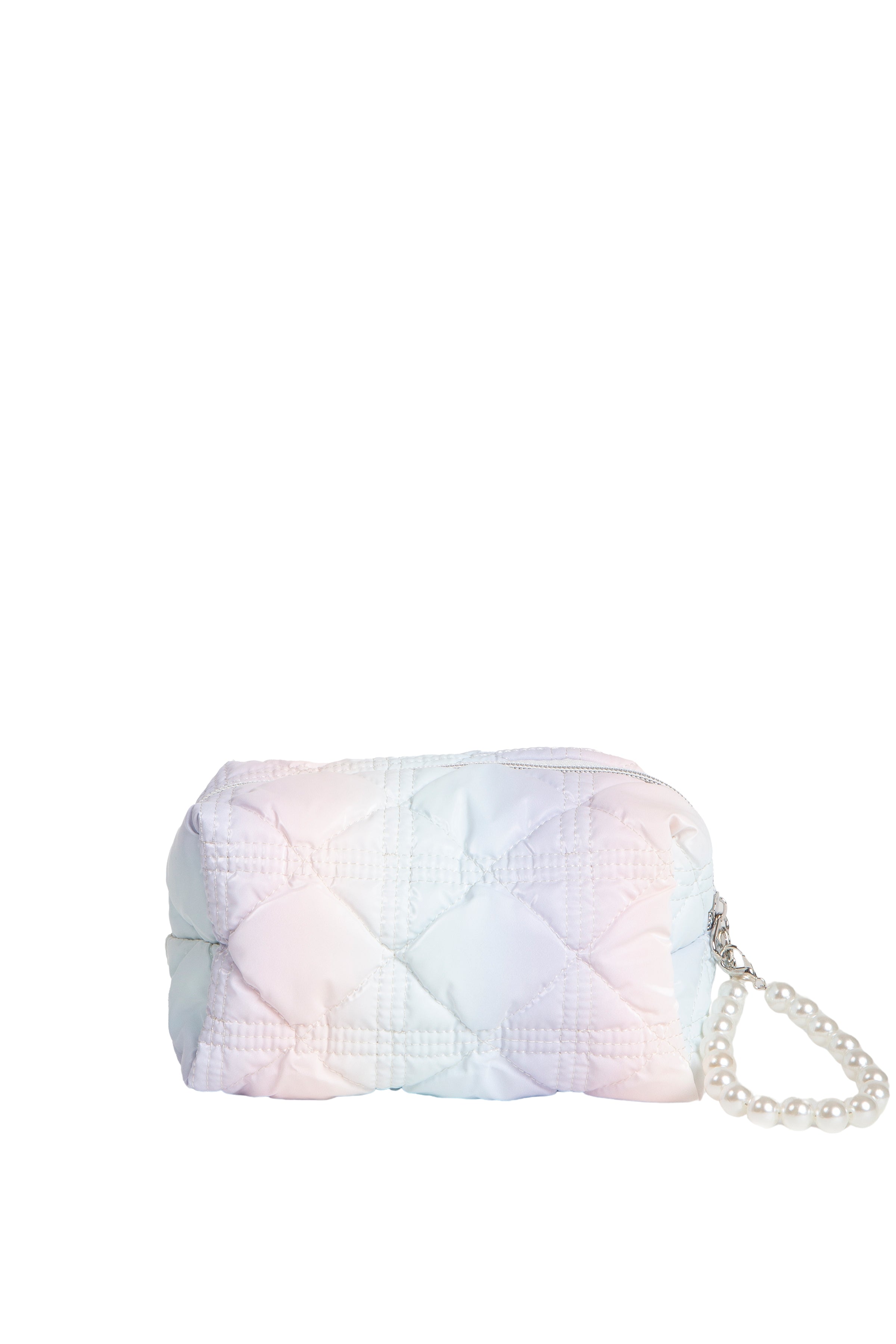 MULTI-COLORED QULITED PATTERN TRAVEL POUCH