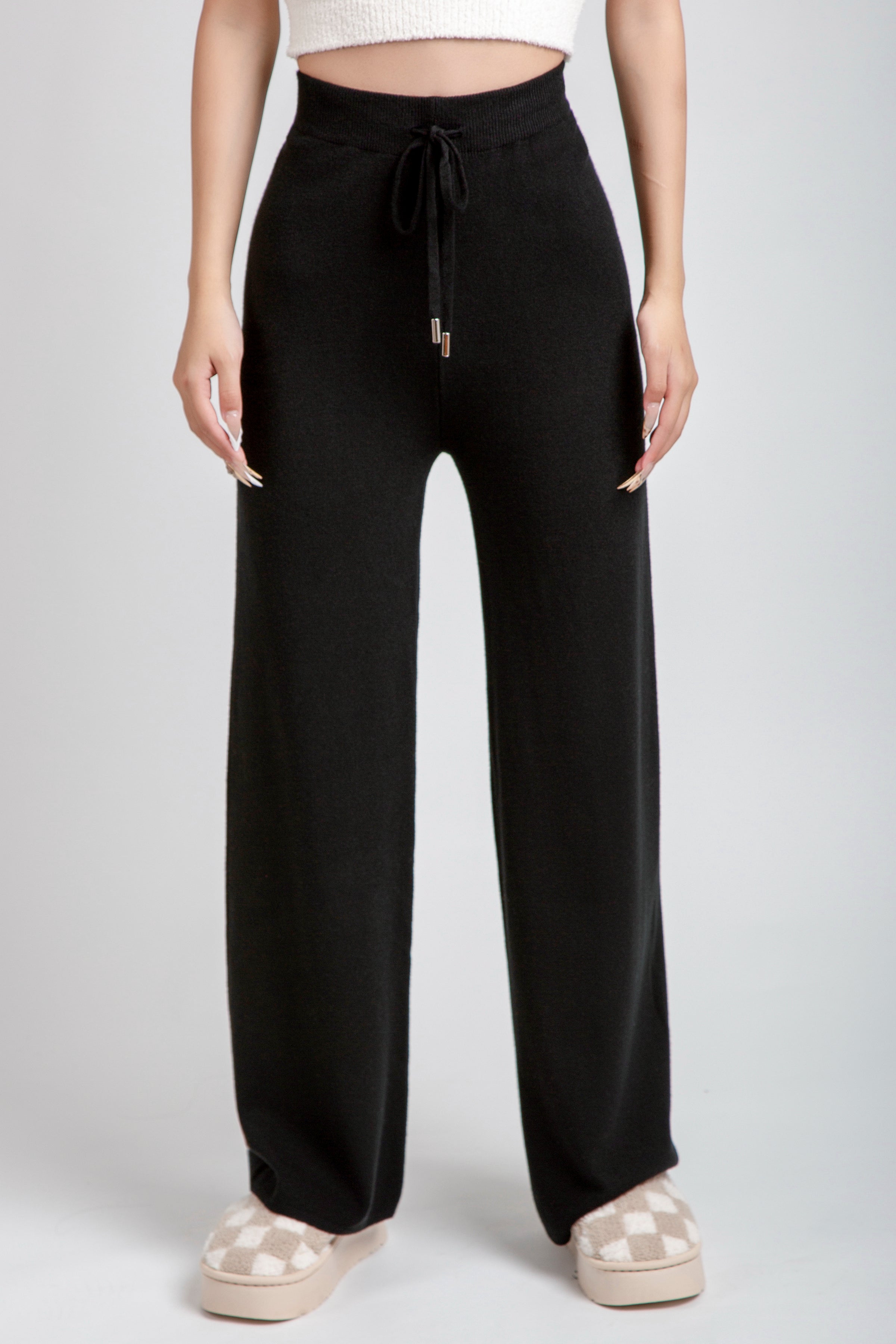 SOLID COLOR KNITTED PANTS