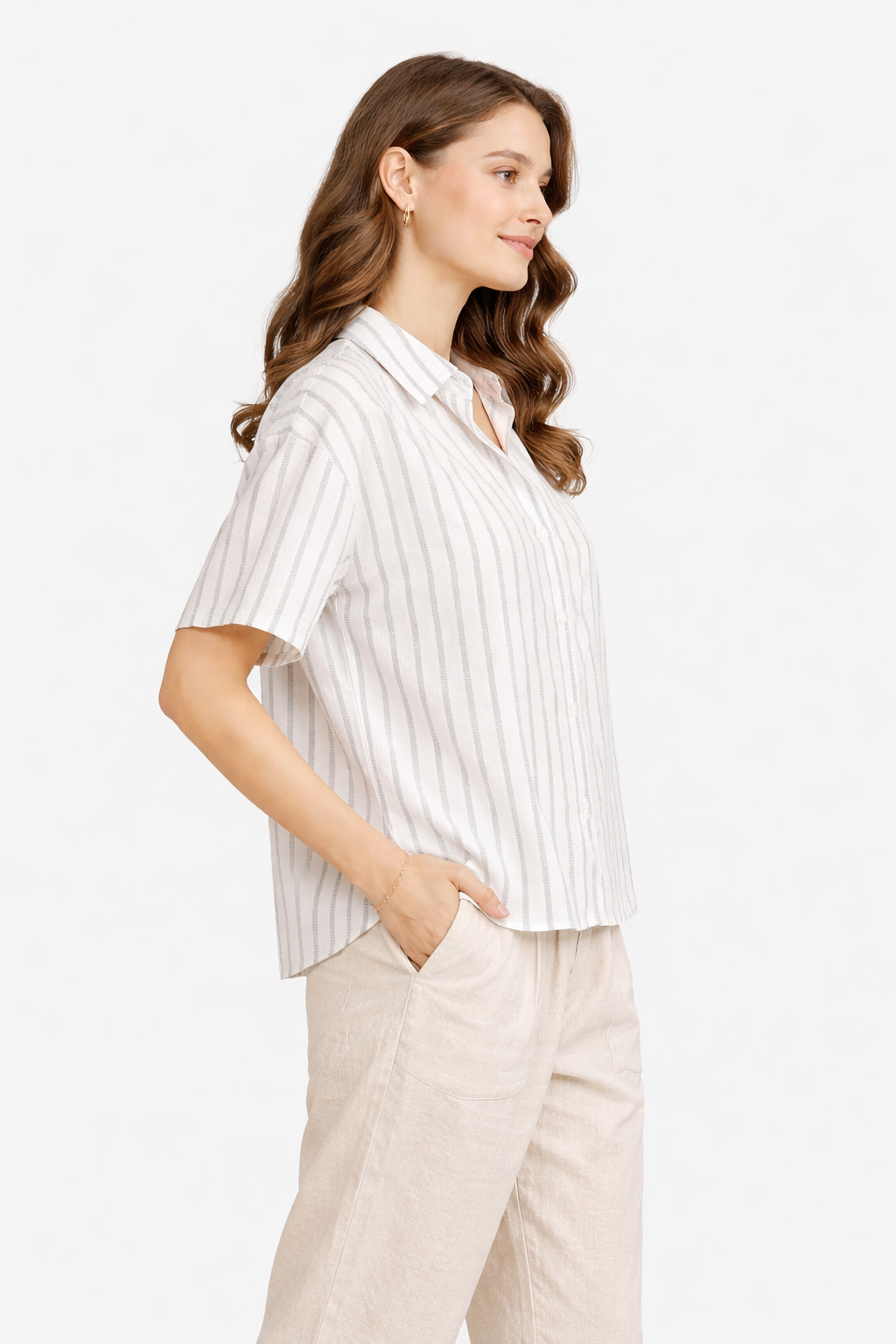 SOLID COLOR & STRIPED PATTERN SHIRT - 6 pc pack