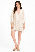 FLORAL & PAISLEY PATTERN COVER-UP PONCHO