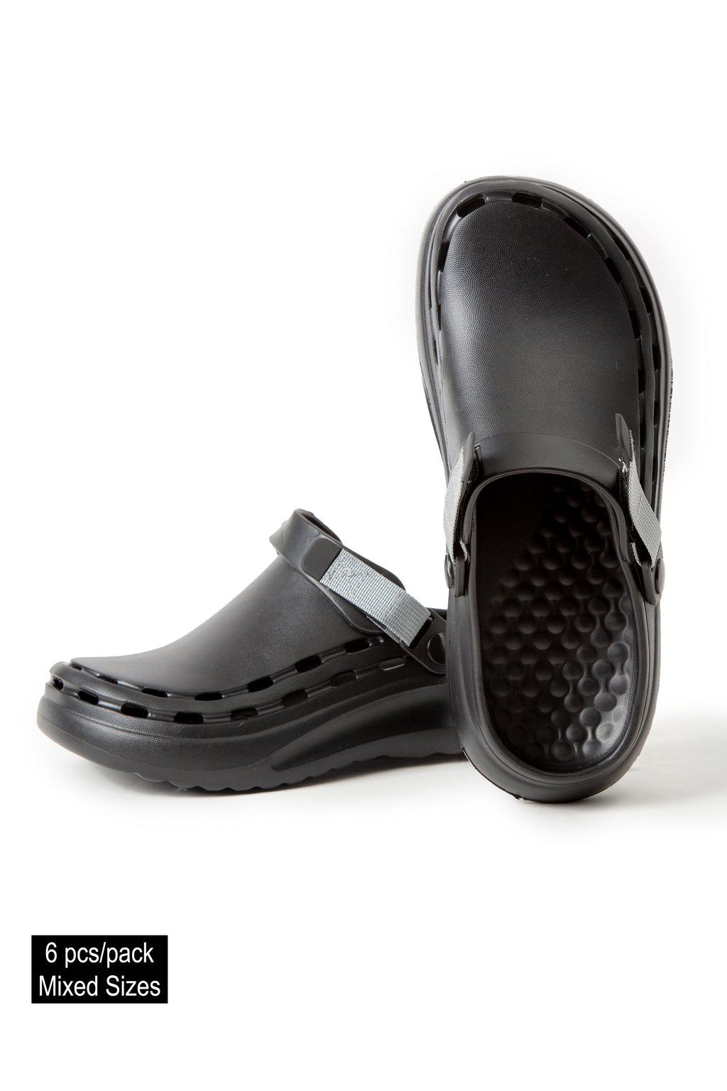 MEN'S SOLID COLOR CLOGS - 6 pr pack