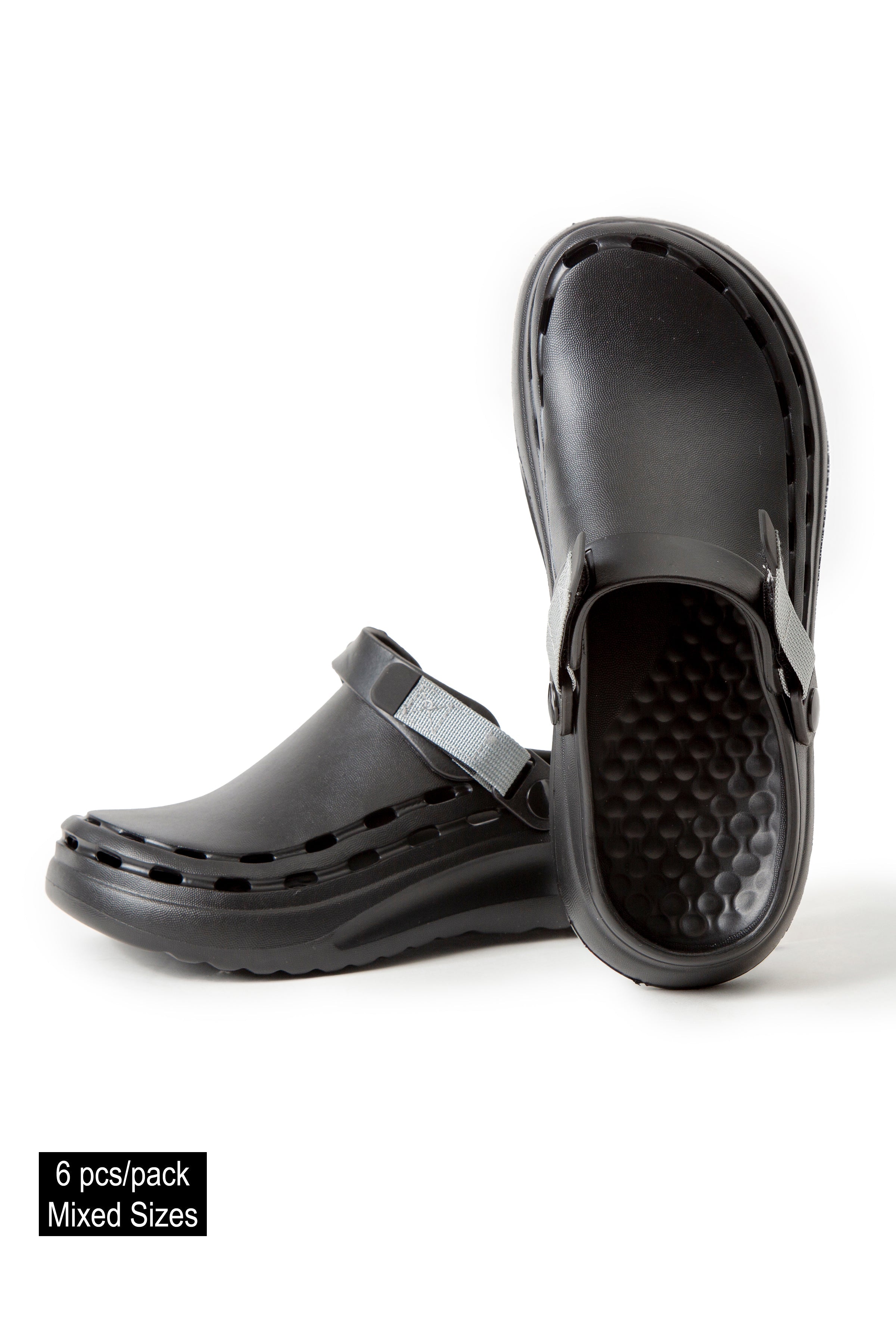 MEN'S SOLID COLOR CLOGS - 6 pr pack
