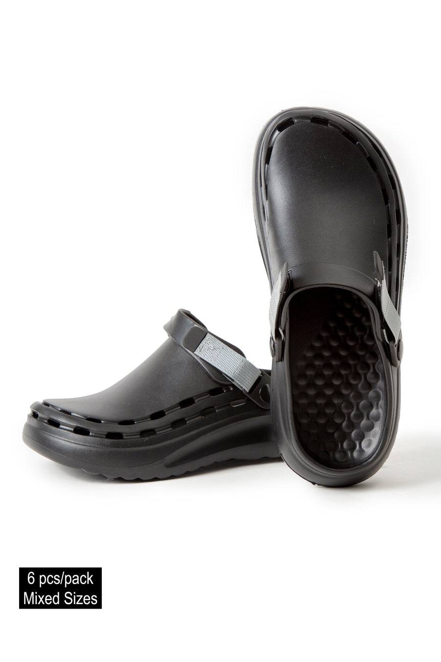 MEN'S SOLID COLOR CLOGS - 6 pr pack