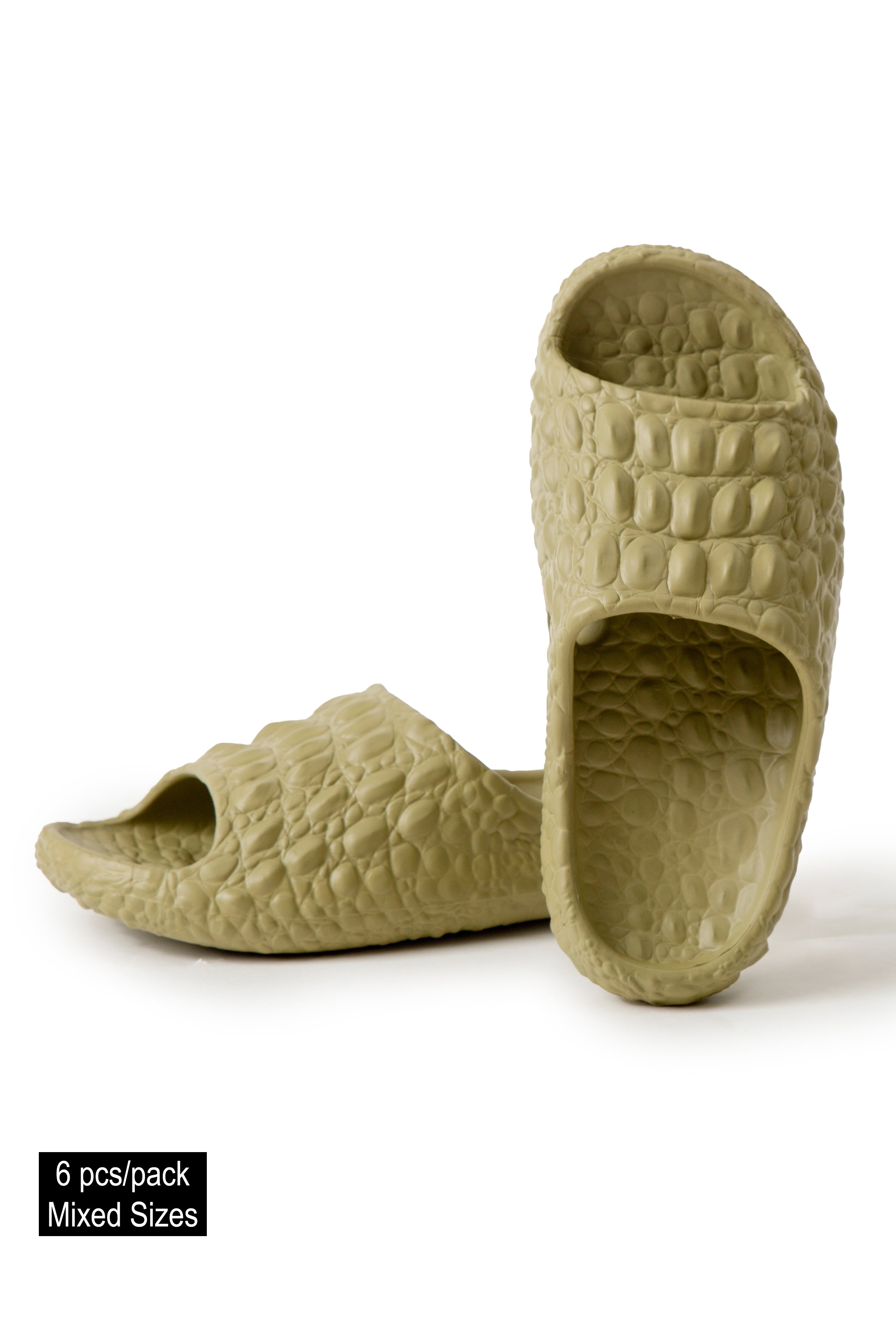 WOMEN'S SOLID COLOR SLIDES - 6 pr pack