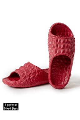 WOMEN'S SOLID COLOR SLIDES - 6 pr pack