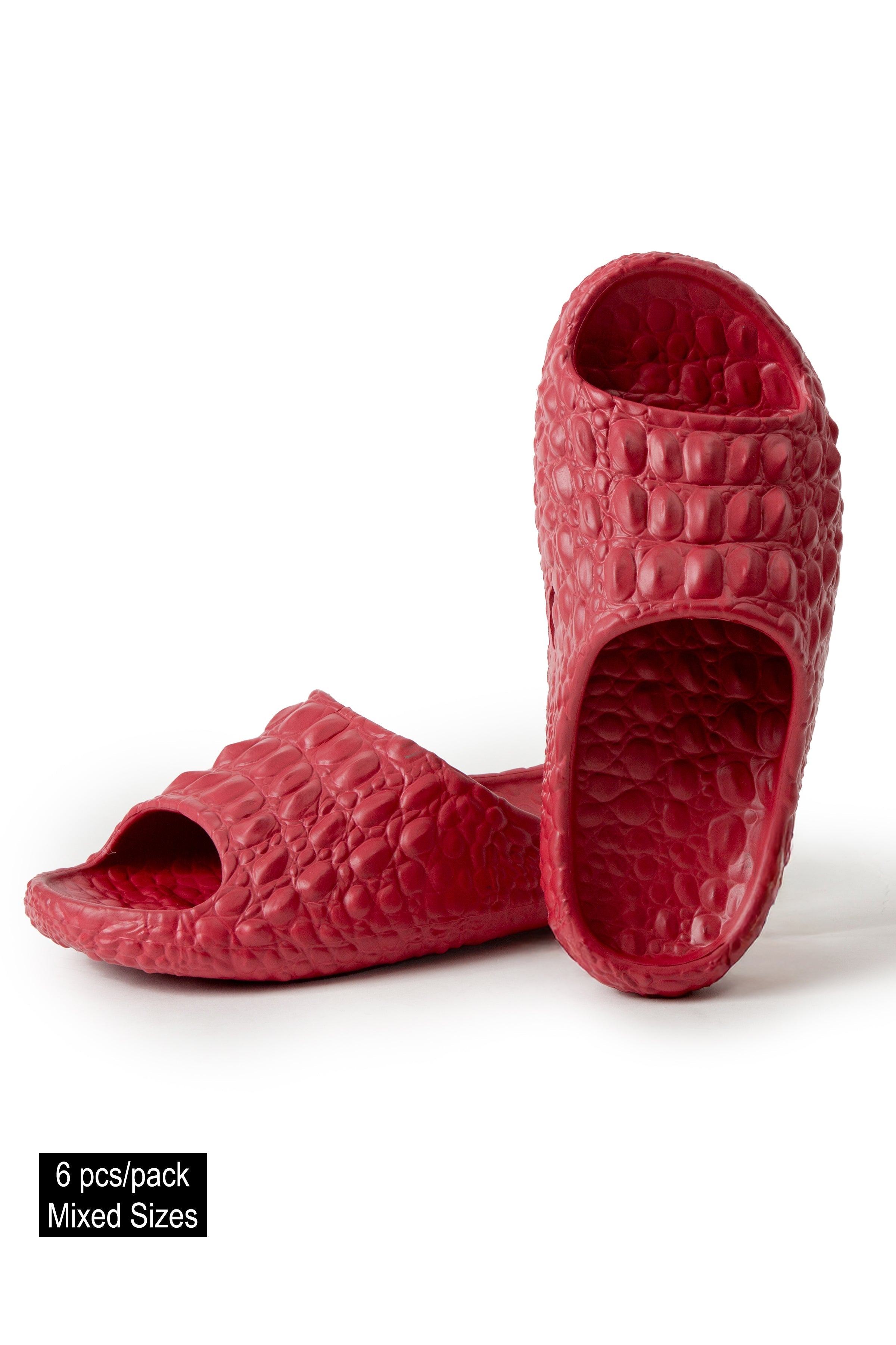 WOMEN'S SOLID COLOR SLIDES - 6 pr pack