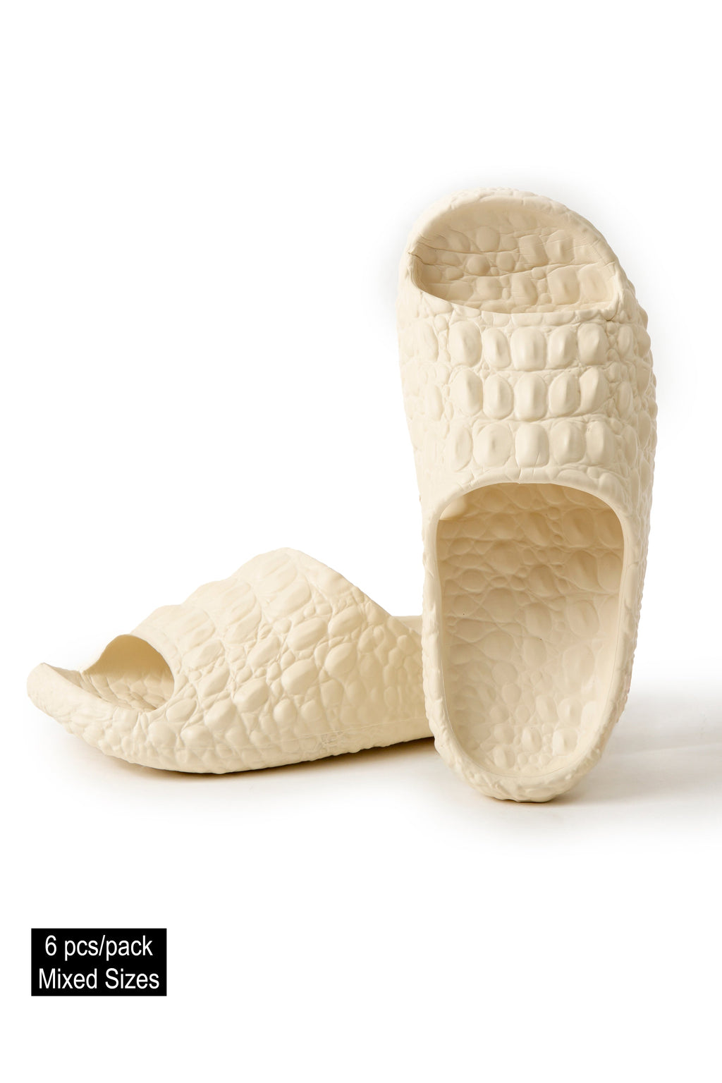 WOMEN'S SOLID COLOR SLIDES - 6 pr pack