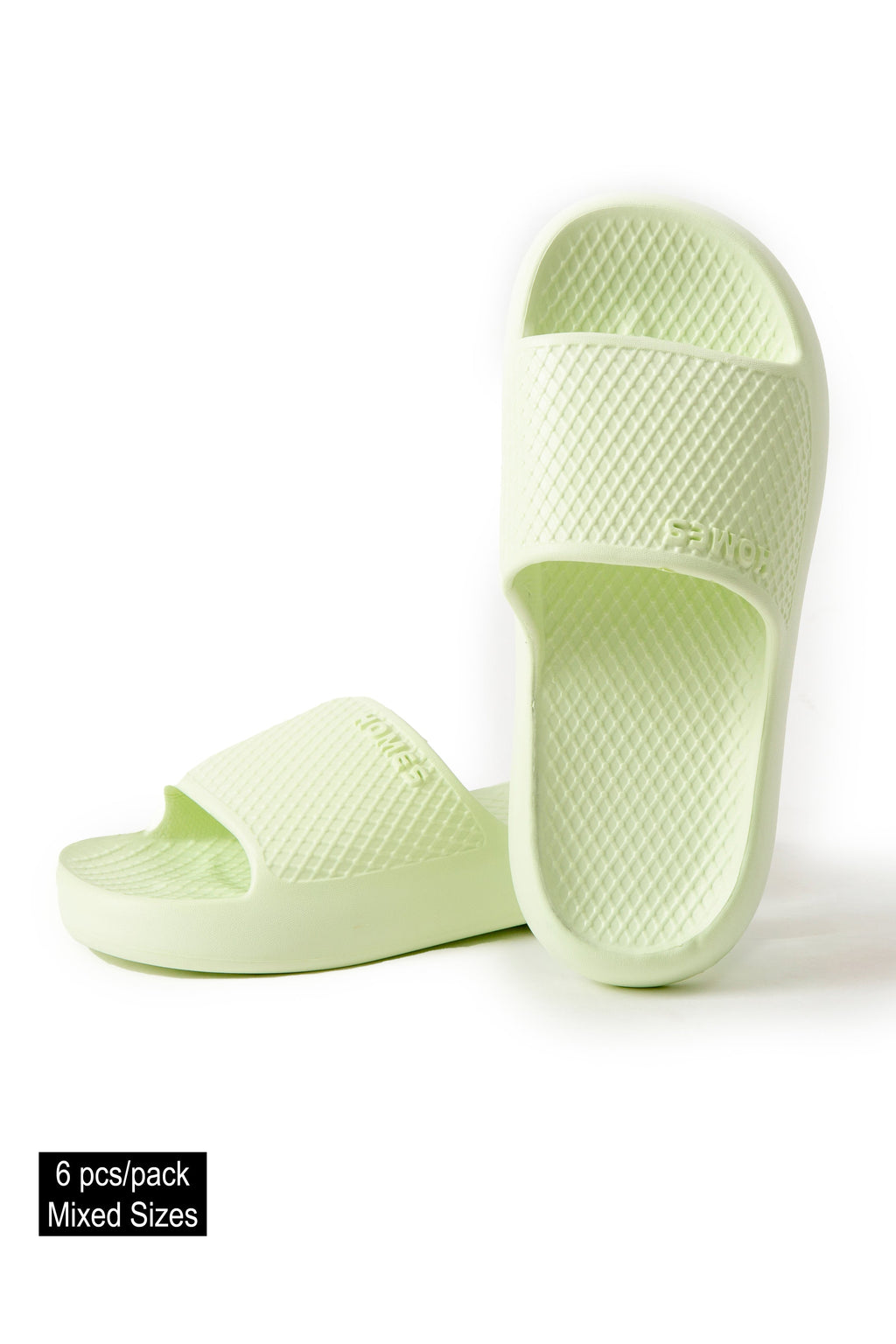WOMEN'S SOLID COLOR SLIDES - 6 pr pack