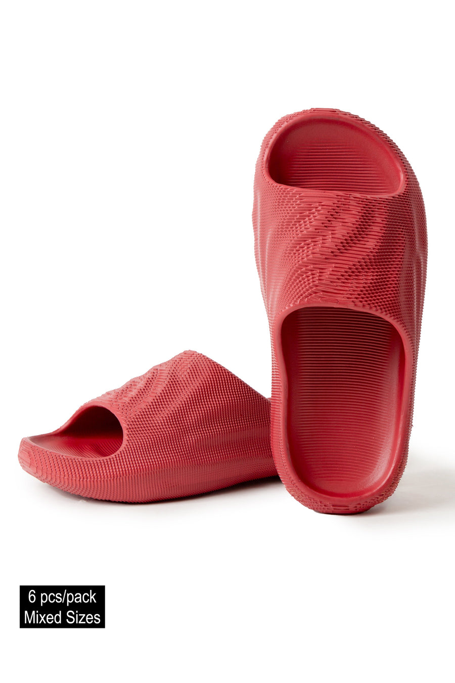 WOMEN'S SOLID COLOR SLIDES - 6 pr pack