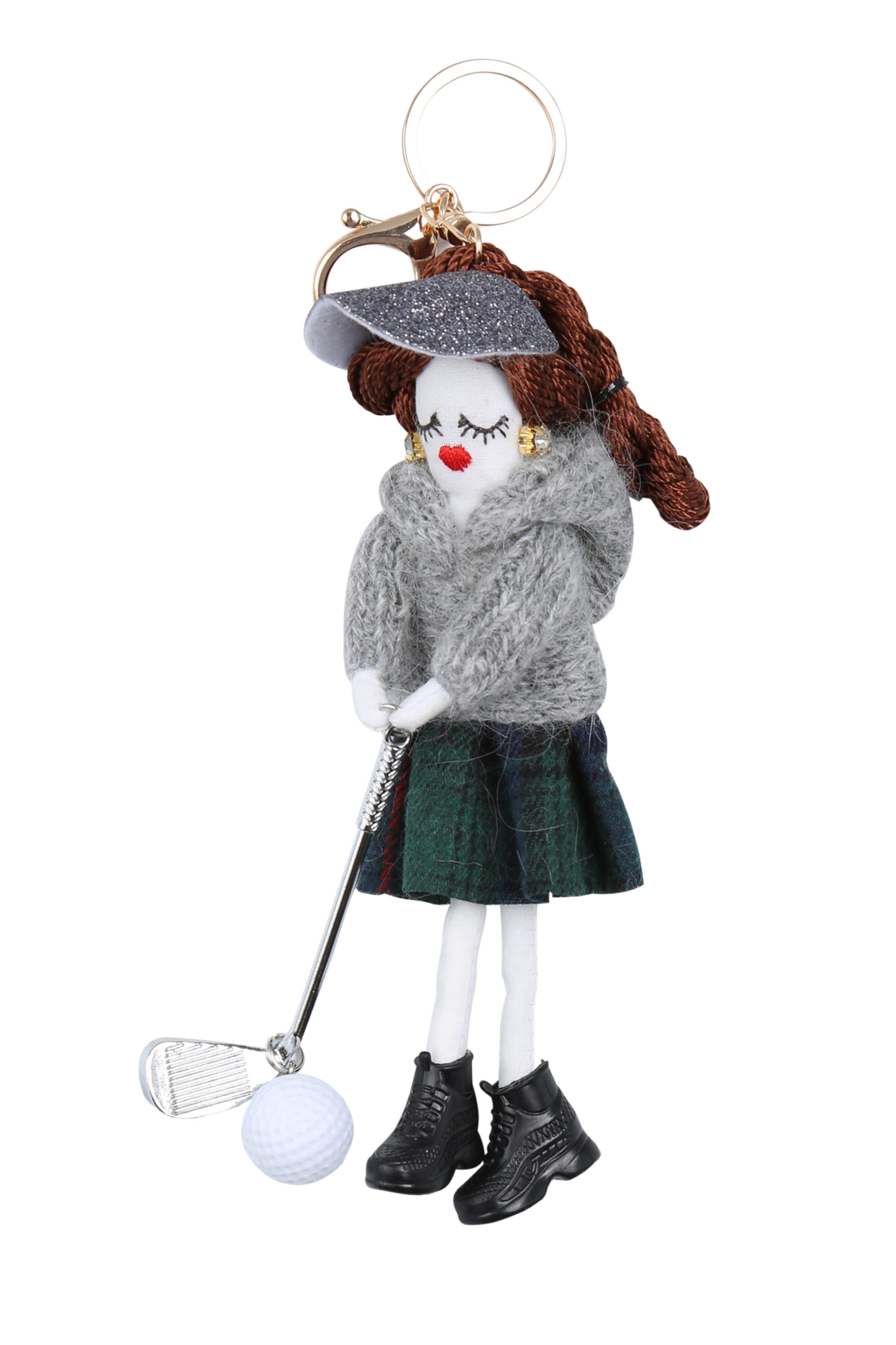 GOLFING DOLL KEYCHAIN/BAG CHARM