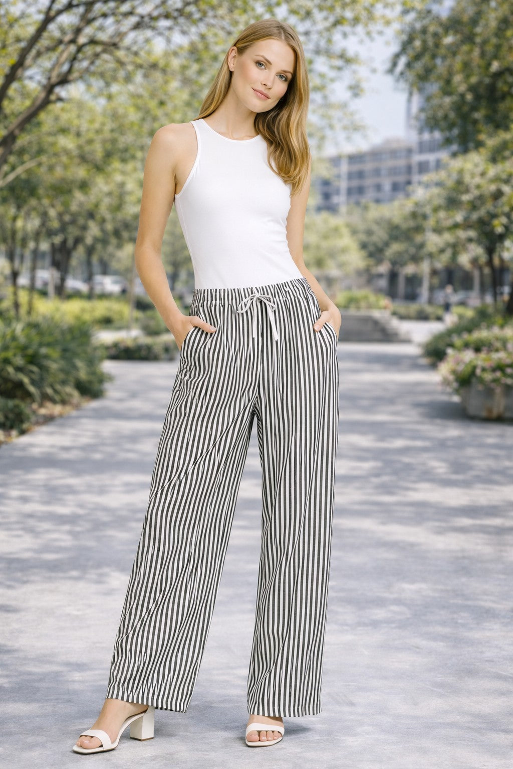STRIPED PATTERN PANTS - 6 pc pack