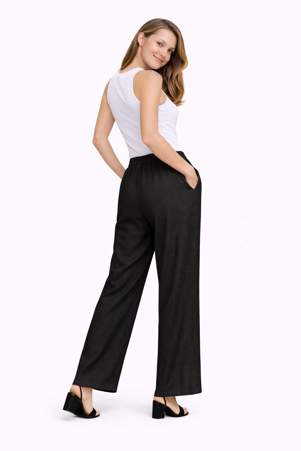 SOLID COLOR LINEN PANTS - 6 pc pack