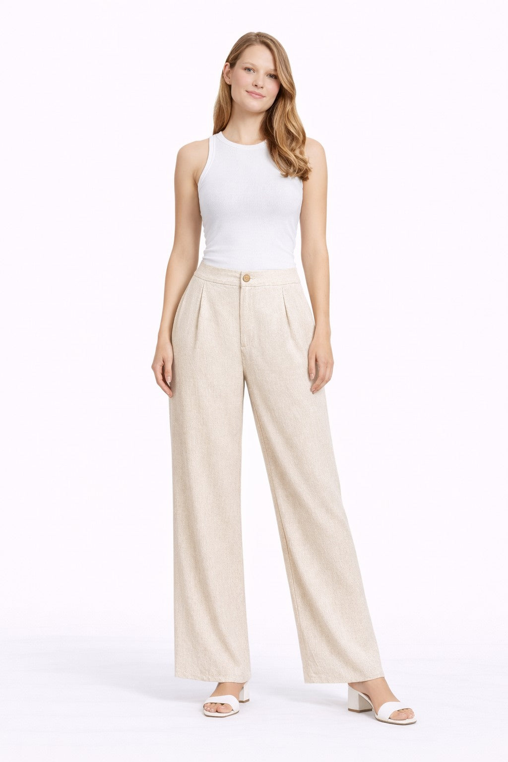 SOLID COLOR LINEN PANTS - 6 pc pack
