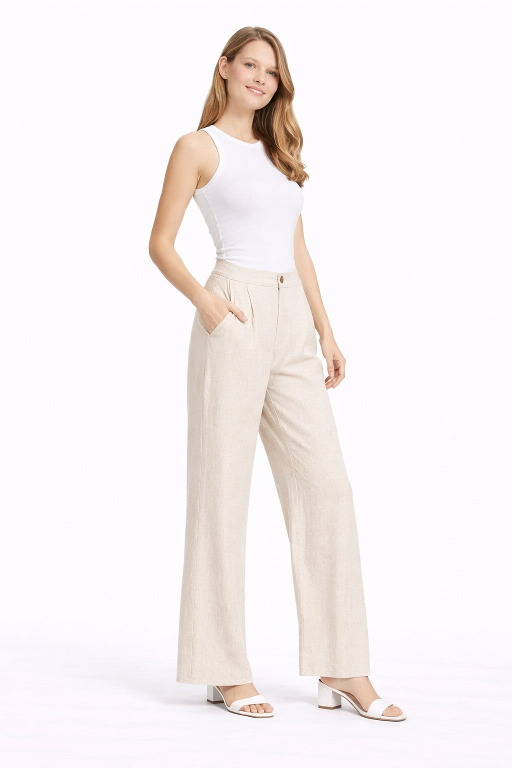 SOLID COLOR LINEN PANTS - 6 pc pack