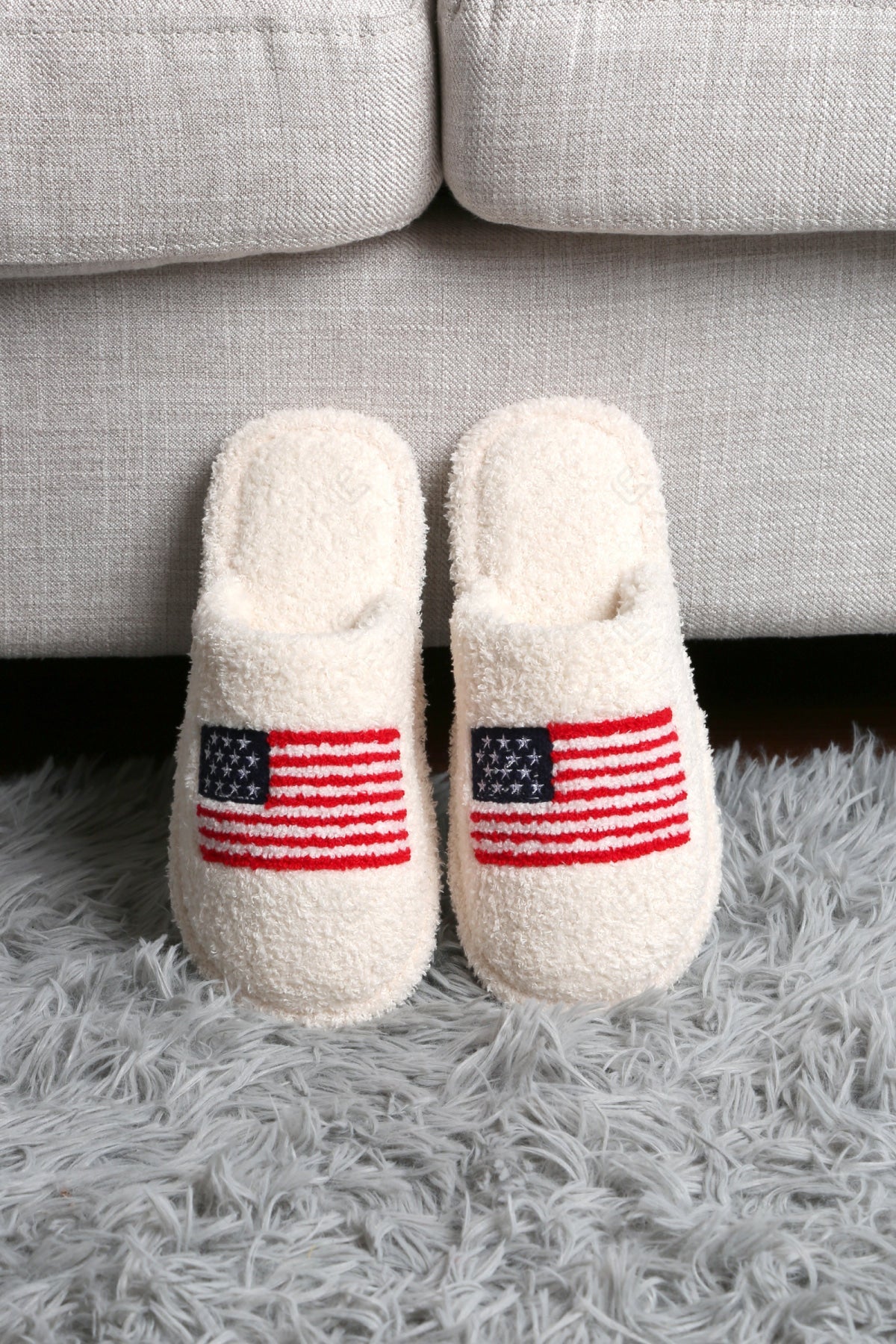AMERICAN FLAG PATTERN SLIPPERS SLIPPERS/SLIDES
