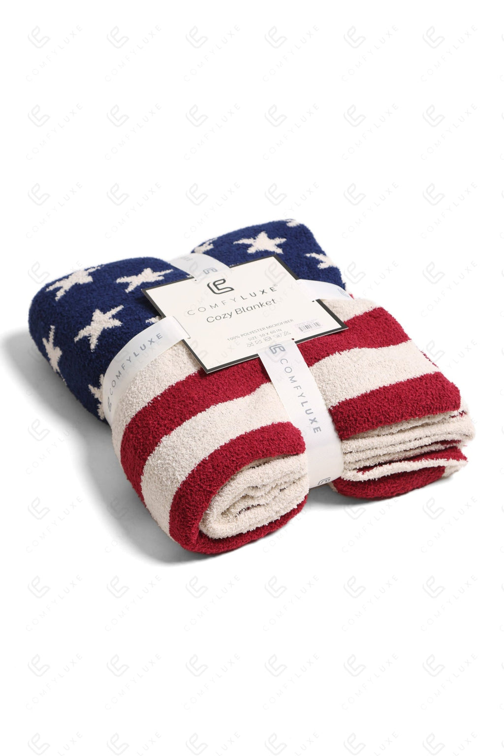 AMERICAN FLAG PATTERN THROW BLANKET RED/NAVY THROW BLANKETS