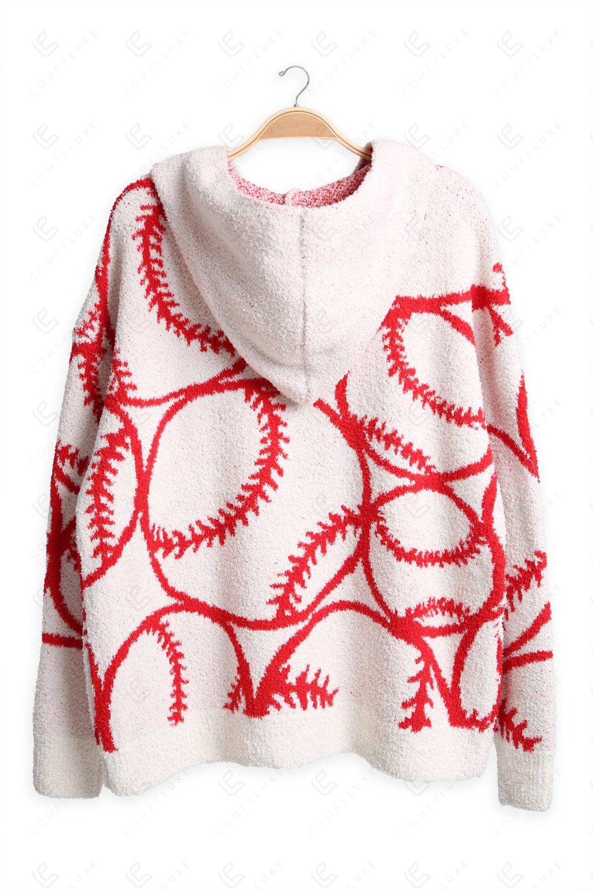 BASEBALL PATTERN HOODIE RED APPAREL