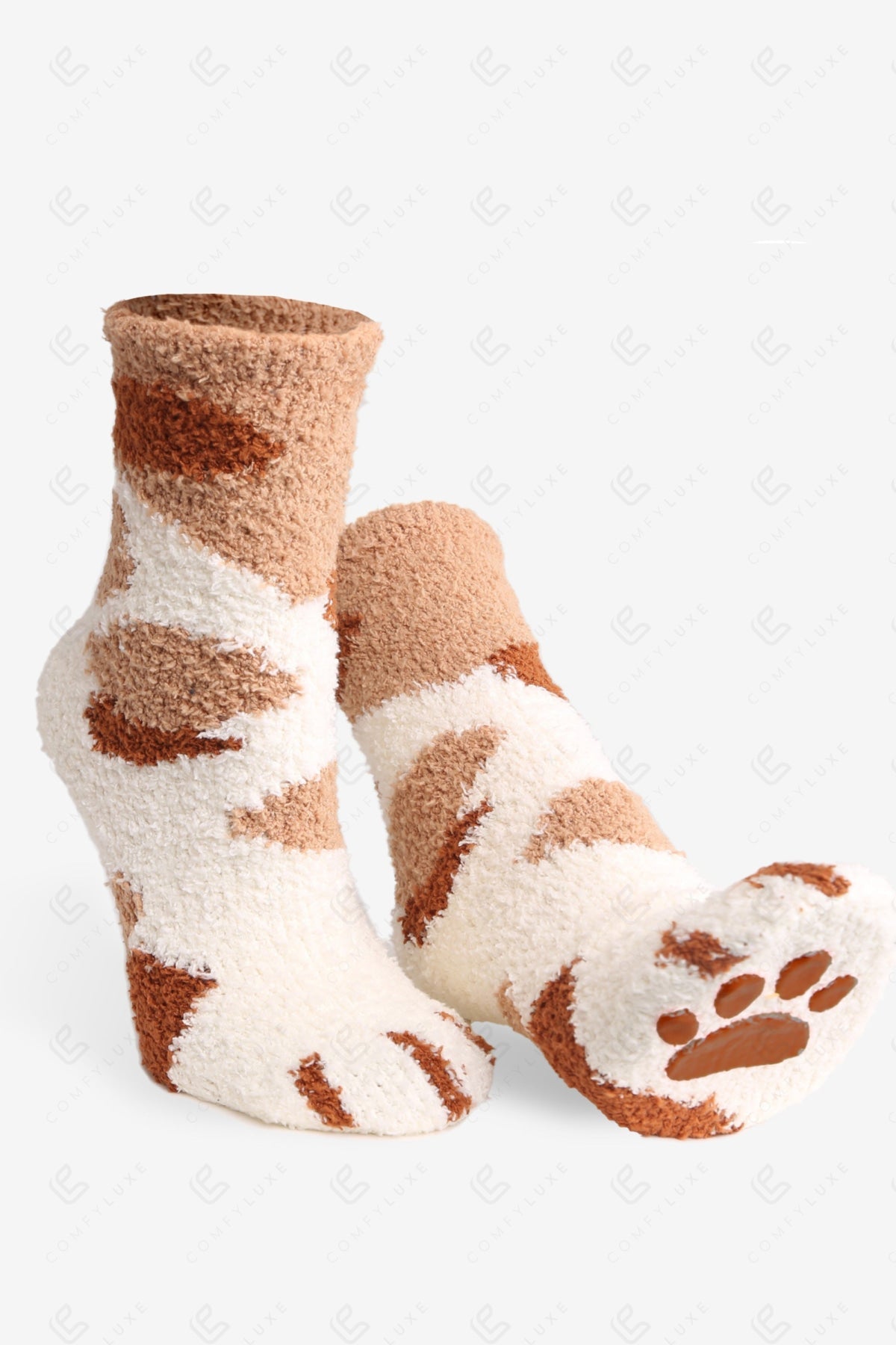 CAT & PAW PRINT PATTERN MINI-CREW SOCKS SOCKS