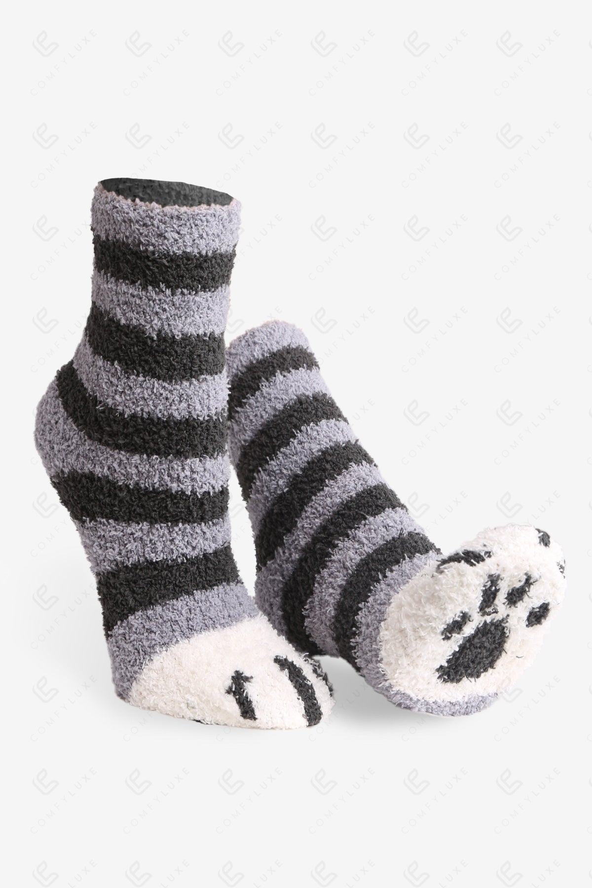 CAT & PAW PRINT PATTERN MINI-CREW SOCKS SOCKS