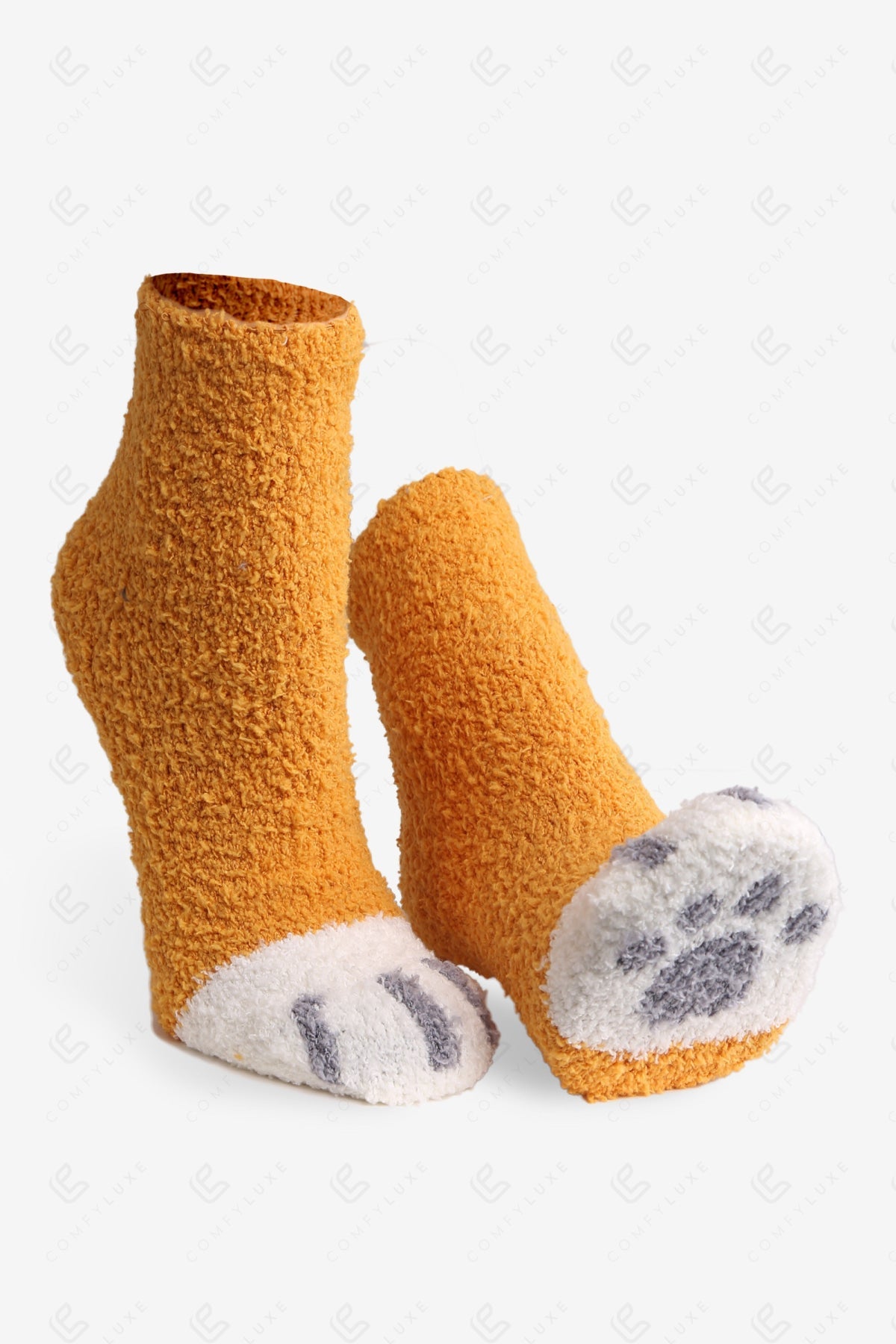 CAT & PAW PRINT PATTERN MINI-CREW SOCKS SOCKS