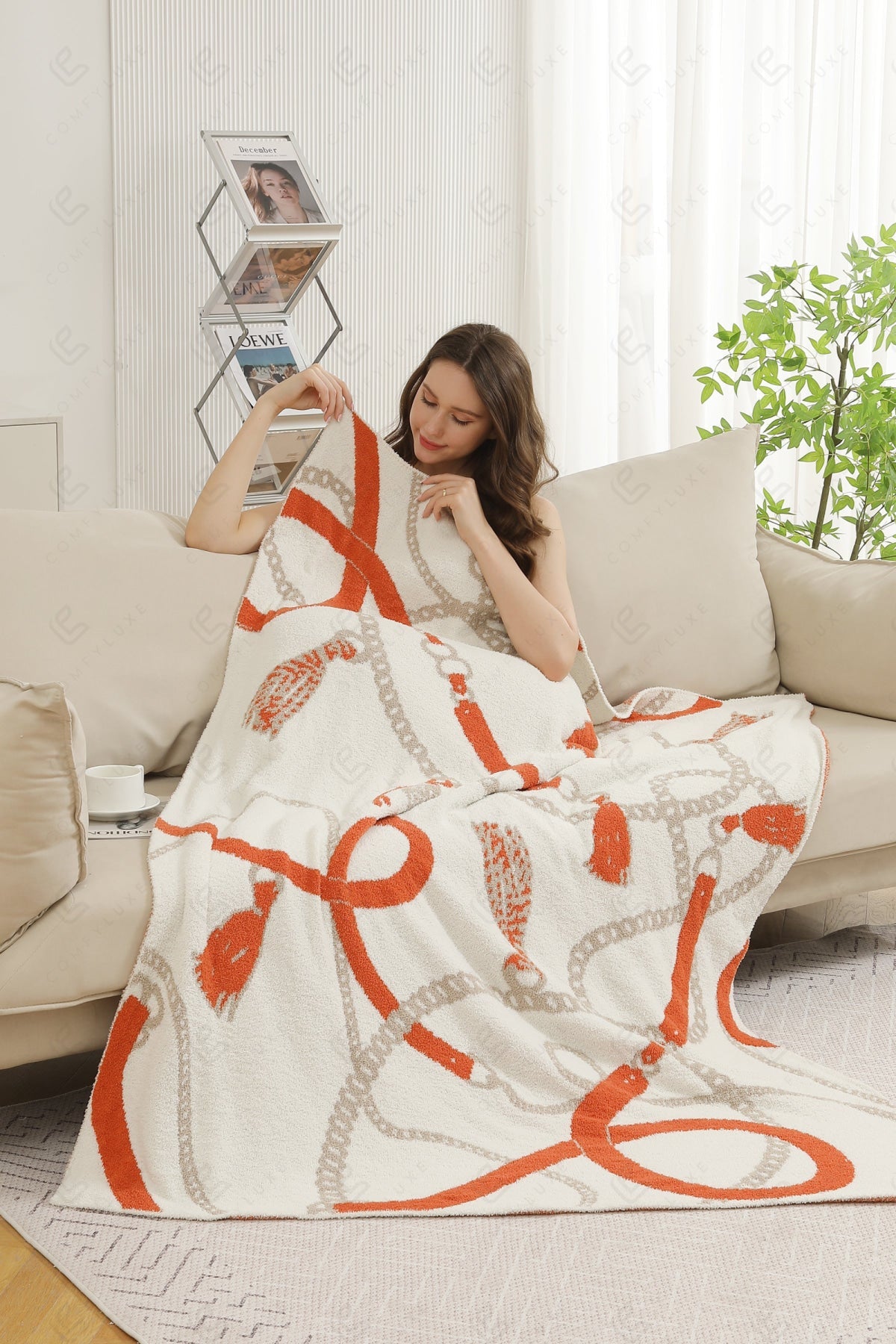 Jcl6019 Ivory Throw Blankets