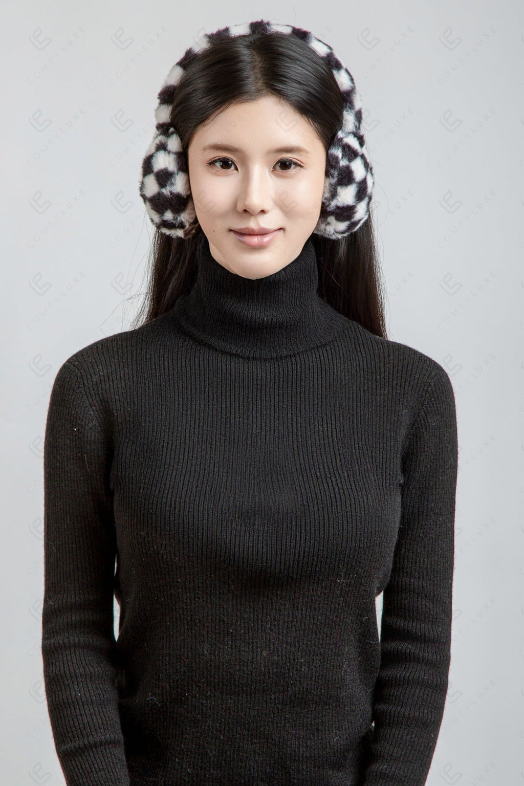 CHECKERED PATTERN EAR MUFFS EAR MUFFS