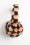CHECKERED PATTERN EAR MUFFS BROWN EAR MUFFS