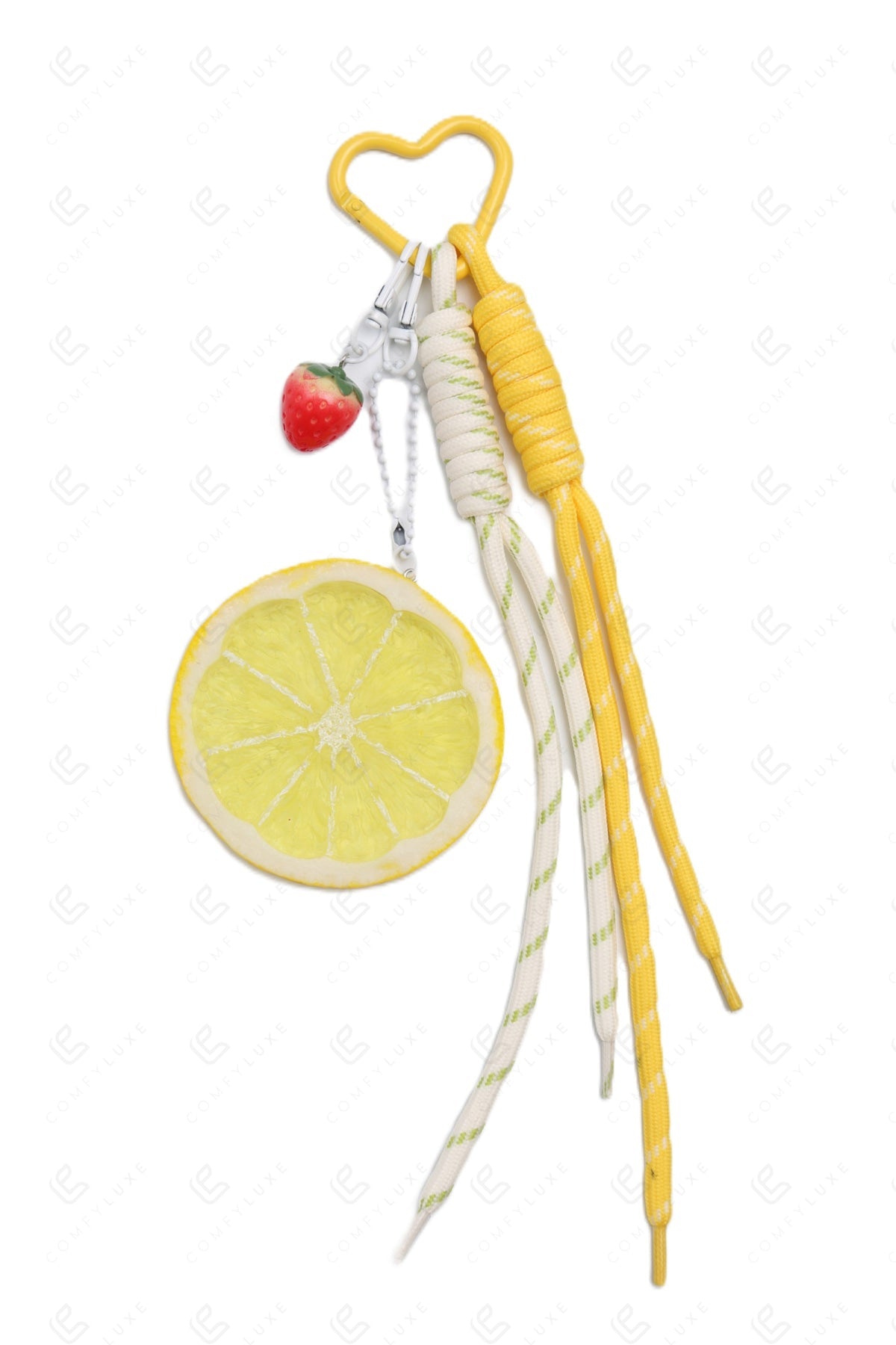 CITRUS & STRAWBERRY KEYCHAIN/BAG CHARM YELLOW KEYCHAINS