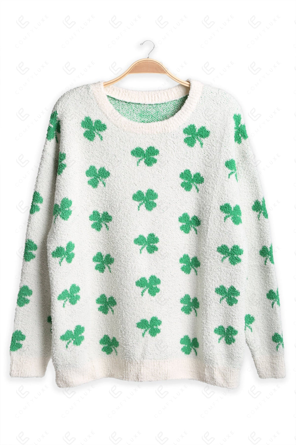 CLOVER PATTERN SWEATER GREEN APPAREL