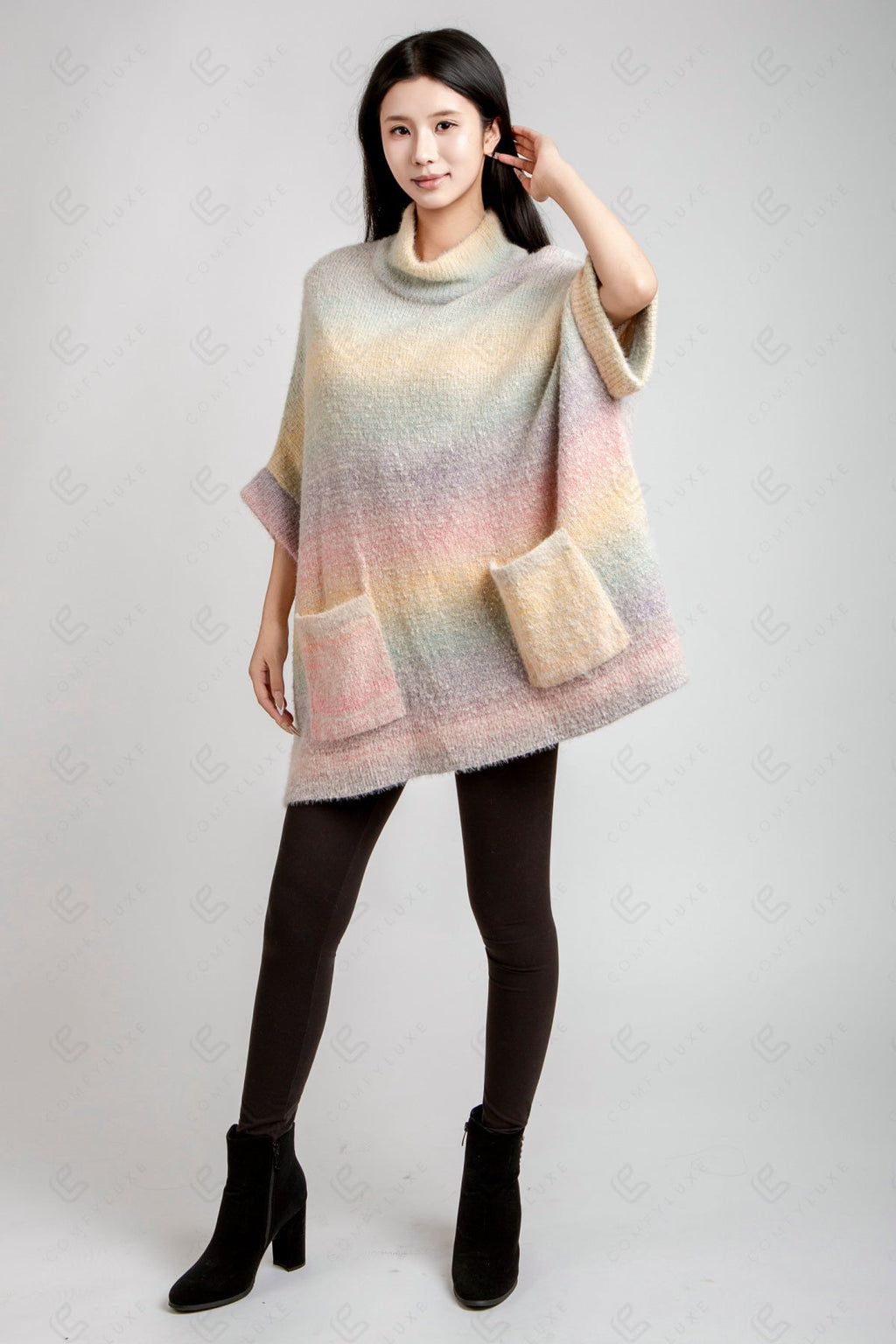 COLOR-BLOCKED & GRADIENT PATTERN SWEATER APPAREL