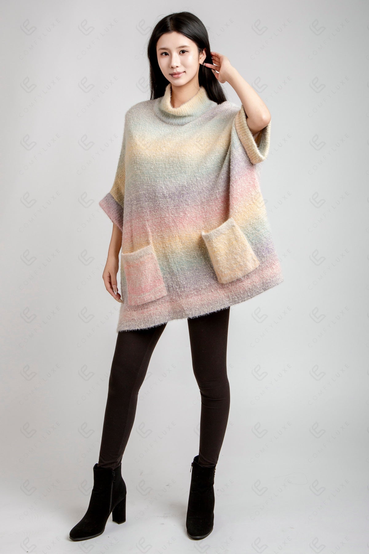 COLOR-BLOCKED & GRADIENT PATTERN SWEATER APPAREL