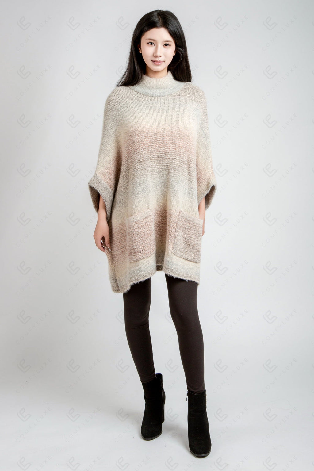 COLOR-BLOCKED & GRADIENT PATTERN SWEATER APPAREL