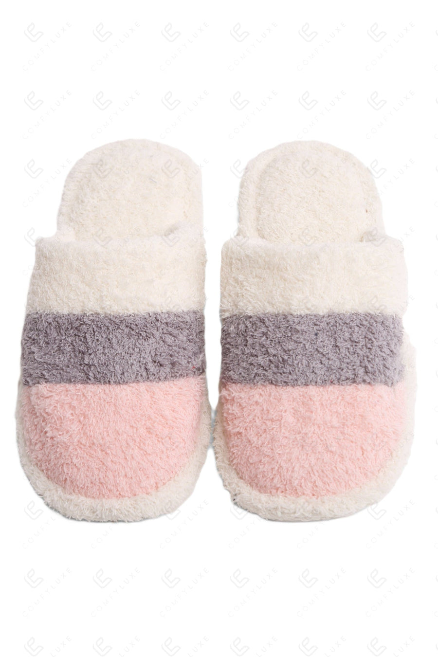 COLOR-BLOCKED PATTERN SLIPPERS PINK / M/L SLIPPERS/SLIDES