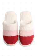 COLOR-BLOCKED PATTERN SLIPPERS RED / M/L SLIPPERS/SLIDES