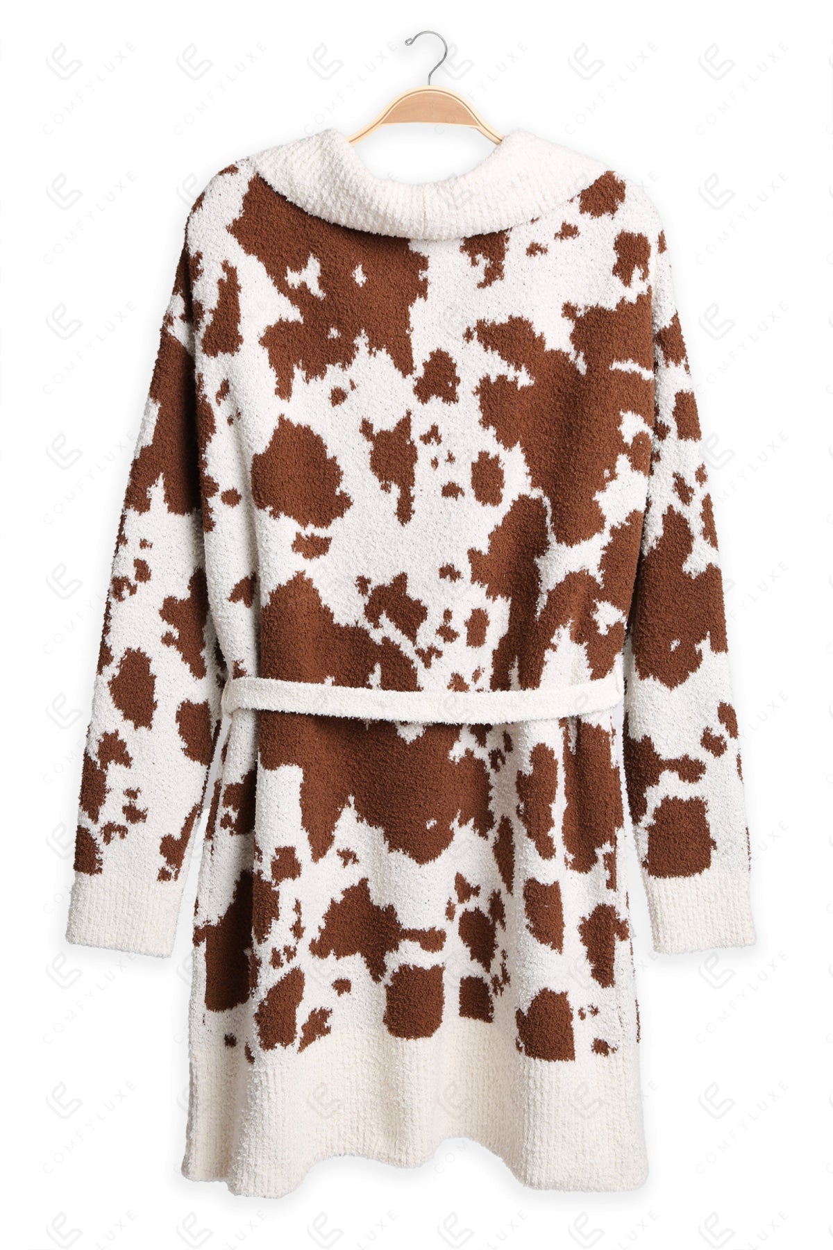 COW PATTERN ROBE COFFEE APPAREL