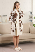 COW PATTERN ROBE COFFEE APPAREL