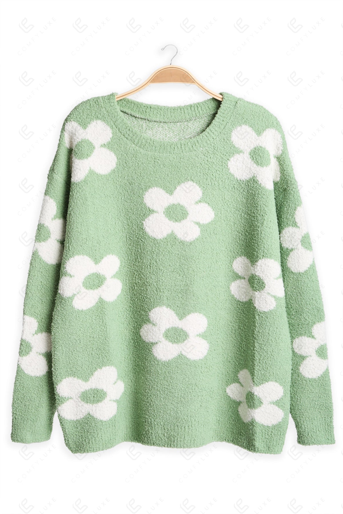 DAISY PATTERN SWEATER GREEN APPAREL