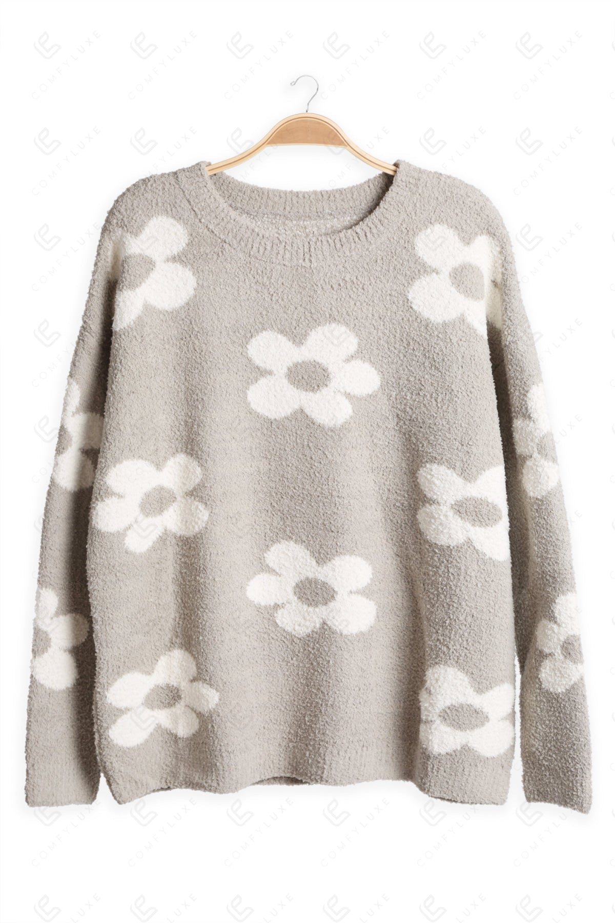 DAISY PATTERN SWEATER GRAY APPAREL