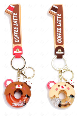 BEAR DONUT KEYCHAIN/BAG CHARM KEYCHAINS
