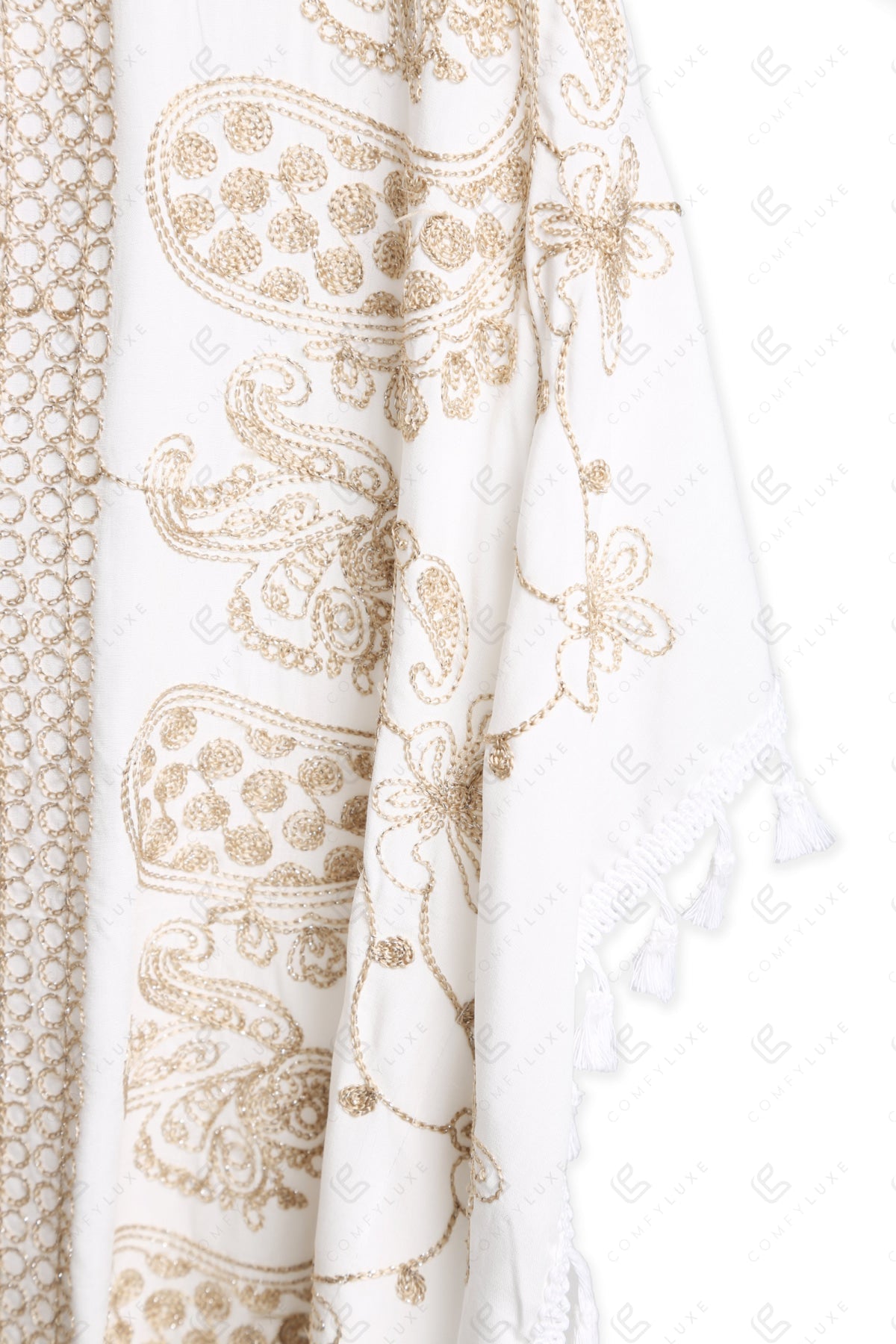 PAISLEY & FLORAL PATTERN EMBROIDERED COVER-UP PONCHO APPAREL