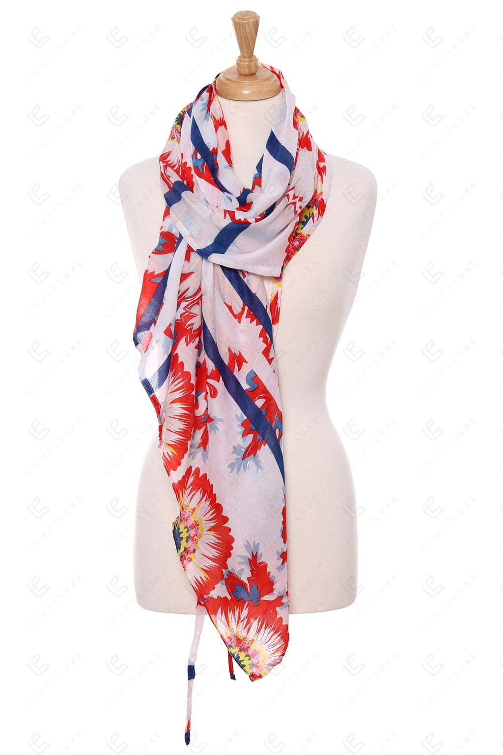 FLORAL PATTERN SCARF & COVER-UP SCARVES