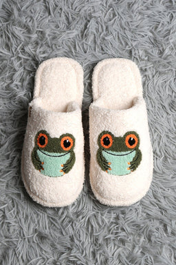 FROG PATTERN SLIPPERS 01 / M/L SLIPPERS/SLIDES